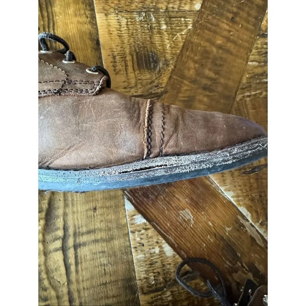 Thursday Boot Company Rustic Brown Cap-Toe Lace-Up Boots